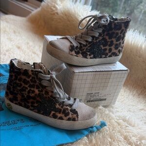 Golden Goose Kids Leopard and Black Star High-Tops